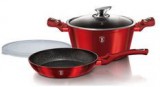 Berlinger Haus Metallic Burgundy Line 4 részes edénykészlet márvány bevonattal, metál külső bevonattal BH-6779