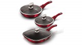 Berlinger Haus Metallic Burgundy Line, 6 részes serpenyőkészlet, márvány bevonattal, fedővel, burgundy metál - Ingyenes szállítással