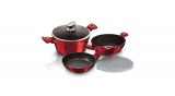 Berlinger Haus - Metallic Burgundy Line Berlinger Haus Metallic Burgundy Line 6 részes edénykészlet márvány bevonattal, metál külső bevonattal