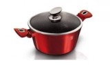 Berlinger Haus Metallic Burgundy Line magas lábas márvány bevonattal, fedővel, 20 cm BH-1256N