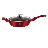 Berlinger Haus Metallic Burgundy Line mély serpenyő márvány bevonattal, fedővel, 28 cm BH-1260