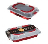 Berlinger Haus Metallic Burgundy Line szögletes tortaforma tapadásmentes bevonattal, fedővel BH-7862