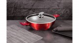 Berlinger Haus Metallic Burgundy Line wok fedővel, márvány bevonattal, metál külső bevonattal, 30 cm BH-7110