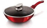 Berlinger Haus Metallic Burgundy Line wok márvány bevonattal, fedővel, 28 cm BH-1265