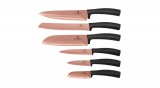Berlinger Haus - Metallic Line Black Burgundy Edition Berlinger Haus 6 db-os rozsdamentes acél késkészlet titán bevonattal, fekete/rosegold