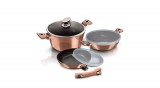 Berlinger Haus - Metallic Rosegold Line Berlinger Haus Metallic Rosegold Line 6 részes edénykészlet márvány bevonattal, metál külső bevonattal