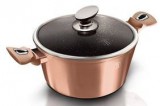 Berlinger Haus Metallic Rosegold Line magas lábas márvány bevonattal, fedővel, 28 cm BH-1516N