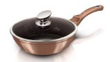 Berlinger Haus Metallic Rosegold Line mély serpenyő márvány bevonattal, fedővel, 24 cm BH-1517N