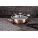 Berlinger Haus Metallic Rosegold Line wok fedővel, márvány bevonattal, metál külső bevonattal 30 cm BH-7100