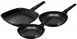 Berlinger Haus Purple Eclipse Collection 3 részes serpenyőkészlet grill serpenyővel, titán bevonattal BH-7104