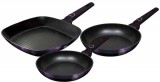 Berlinger Haus Purple Eclipse Collection 3 részes serpenyőkészlet grill serpenyővel, titán bevonattal BH-7104