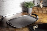 Berlinger Haus Stone Touch Line grill sütőlap kő hatású márvány bevonattal, szilikon fogókkal 47 cm szürke fekete BH-1592
