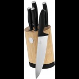 BerlingerHaus Matte Black Collection BAMBOO Késkészlet kerek tartóval, 6 db (5999108484087)