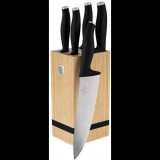 BerlingerHaus Matte Black Collection BAMBOO Késkészlet szögletes tartóval, 6 db (5999108478536)