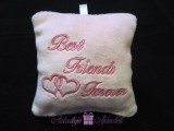 Best Friends Forever plüss csuklópárna 9x9 cm fehér
