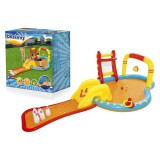 Bestway felfújható vízi játszótér csúszdával, szökőkúttal és bowling játékkal – 435 × 213 × 117 cm