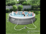 Bestway FFA 045 Marbella rattan hatású felfújható karimájú, puhafalú medence szett, 457x107cm