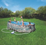 Bestway KORZIKA Comfort Jet ovális fémvázas medence szett 610 x 366 x 122 cm