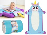 Bestway Matrac-Unikornis Cipzáros Hálózsákkal-Velúr Matrac Méret 132 x 76 x 10 cm-Kül és Beltérre