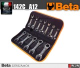 Beta szerszámok - 12 részes egyenes, rövid csillag-villáskulcs-készlet racsnival egységcsomagban_142C_A12