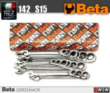 Beta szerszámok - 15 részes csillag-villáskulcs készlet irányváltós racsnival_142_S15