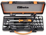 Beta szerszámok - 16 dugókulcs és 5 tartozék fémdobozban_910B_C16