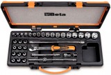 Beta szerszámok - 17 dugókulcs 12 csavarhúzó-dugókulcs és 5 tartozék fémdobozban_910A_C29