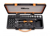 Beta szerszámok - 17 dugókulcs 12 csavarhúzó-dugókulcs és 5 tartozék fémdobozban_910B_C29