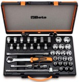 Beta szerszámok - 20 dugókulcs, 13 csavarhúzó-dugókulcs és 5 tartozék fémdobozban_920A_C33