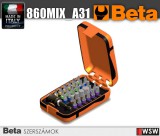 Beta szerszámok - 30 csavarhúzóbetét és mágneses gyorslazítású betéttartó, műanyag dobozban_860MIX_A31