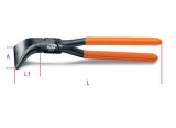 Beta szerszámok - 45°-os hajlított szélescsőrű bádogos fogó, barnított, PVC-bevonattal_1078