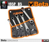 Beta szerszámok - 5 részes racsnis 15°-ban hajlított csillagkulcs készlet műanyag tasakban_195P_B5