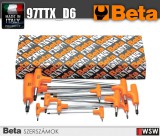Beta szerszámok - T-szárú Torx®-imbuszkulcs készlet, műanyag markolattal, krómozott, fekete hegyek_97TTX_D6