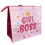 Bevásárlótáska cipzásros közepes Girl Boss 35x30x15cm