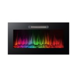 bewello Elektromos beépíthető kandalló - hősugárzó + RGB LED - 91 x 15 x 48 cm