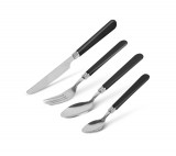 bewello Evőeszköz készlet tartóval - fekete - 16 részes - 32,7 x 19,5 x 4,7 cm