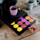 bewello Fém kávékapszula tartó - 20 db Dolce Gusto kapszulákhoz - 300 x 240 x 70 mm - matt fekete