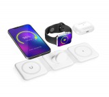 bewello Vezeték nélküli töltőállomás - 3 az 1-ben - fehér