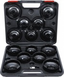 BGS DIY 14 részes olajszűrű leszedő kupak készlet, 3/8” (BGS 91036)
