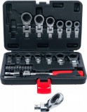 BGS DIY Cserélhető fejes racsnis csillagkulcs-készlet és Bitfej készlet | 6 - 20 mm | 27 darabos (84529)