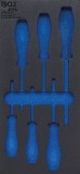 BGS technic 1/3 Szerszámtálca szerszámkocsihoz, üresen: 6 részes Torx csavarhúzó készlethez, T15-T40 (nem tartozék) (BGS 4078-1)