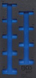 BGS technic 1/3 Szerszámtálca szerszámkocsihoz, üresen: 9 részes 1/2" 6-szögű hosszított dugókulcs készlethez, 10-24 mm (nem tartozék) (BGS 4057-1)