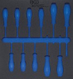 BGS technic 2/3 Szerszámtálca szerszámkocsihoz, üresen: 11 részes Torx csavarhúzó készlethez, T6-T40 (nem tartozék) (BGS 4079-1)