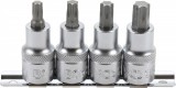 BGS technic 4 részes Torx bit dugókulcs készlet, 1/2", T40-T55 (BGS 8886)