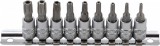 BGS technic 9 részes biztonsági Torx (fúrt) bitfej készlet, 1/4", T10-T50-ig (BGS 2165)