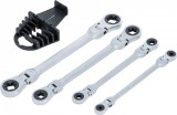 BGS technic Csuklós dupla racsnis E-Torx csillagkulcs készlet, E6–E24, 4 részes (BGS 71028)