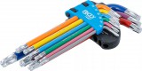 BGS technic Derékszögű kulcs készlet | több színű | T-profil (Torx) gömbfejes T10 - T50 | 9 darabos (74467)