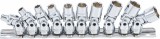 BGS technic Dugókulcsfej készlet csuklós fejekkel, 1/4”, 5–13 mm, 10 részes (BGS 220)