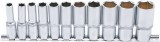 BGS technic Dugókulcsfej készlet hosszú colos hatszög fejekkel, 3/8”, 5/16”–7/8”, 11 részes (BGS 2756)