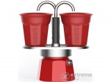 Bialetti Mini Express kotyogós kávéfőző szett, piros